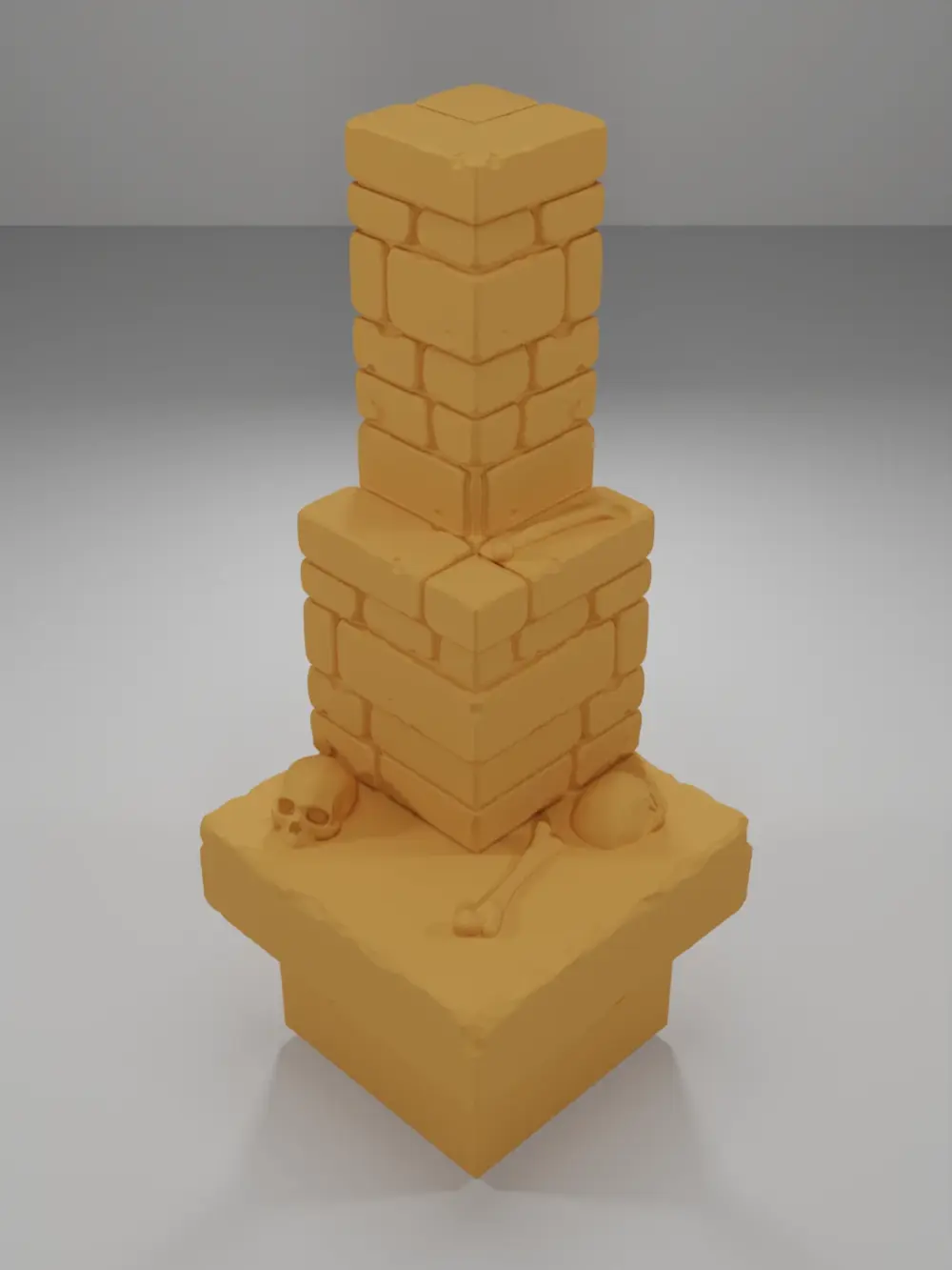 Buttress Angle Skulls - Ramparts & Ruins - Dungeon Blocks