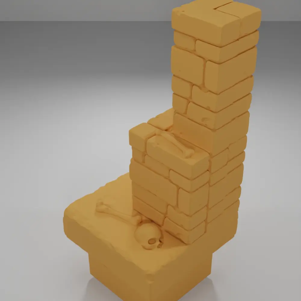 Buttress Angle Skulls - Ramparts & Ruins - Dungeon Blocks