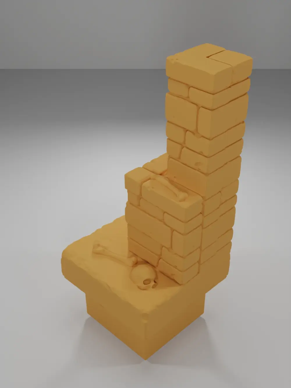 Buttress Angle Skulls - Ramparts & Ruins - Dungeon Blocks