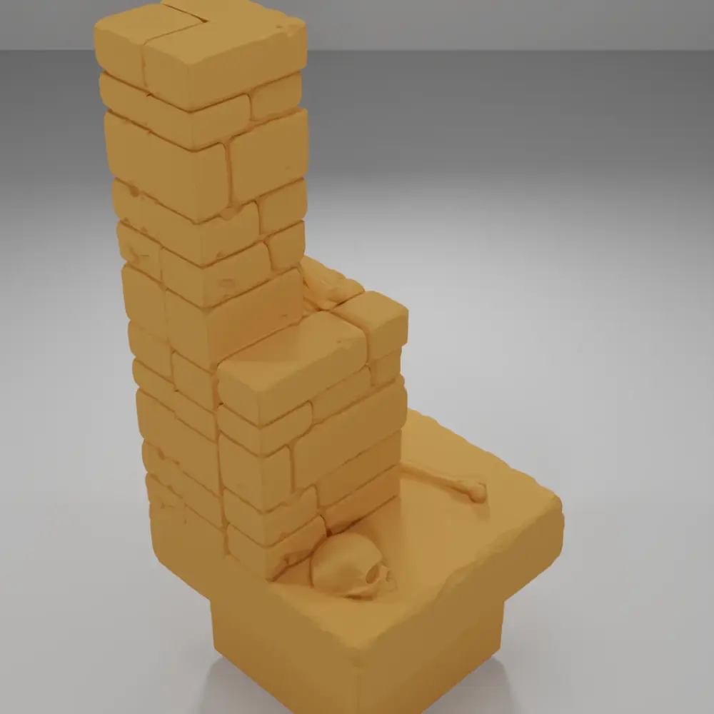 Buttress Angle Skulls - Ramparts & Ruins - Dungeon Blocks