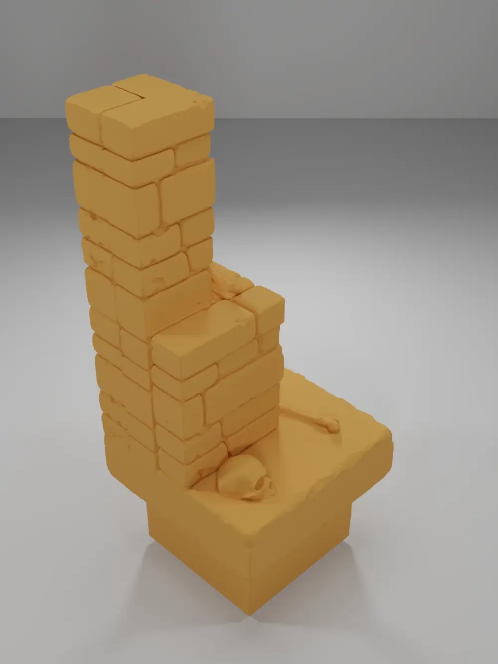 Buttress Angle Skulls - Ramparts & Ruins - Dungeon Blocks