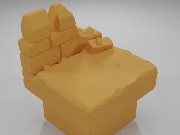Ruined Tall Wall - Ramparts & Ruins - Dungeon Blocks