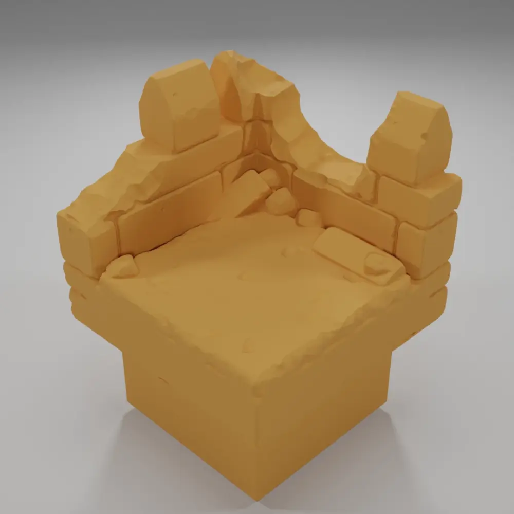 Ruined Rampart Angle - Ramparts & Ruins - Dungeon Blocks
