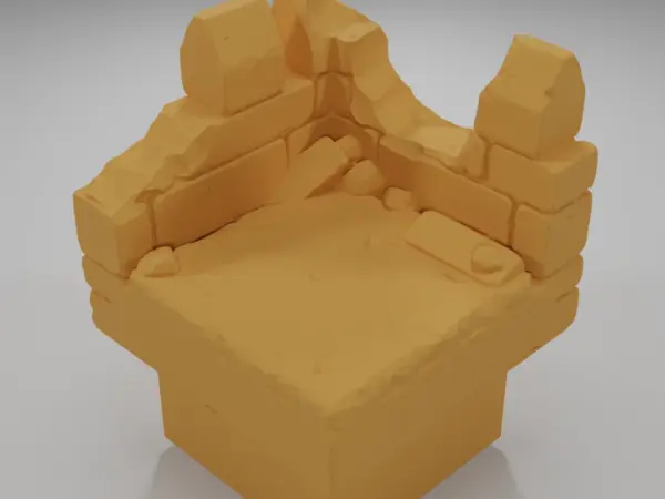Ruined Tall Wall - Ramparts & Ruins - Dungeon Blocks