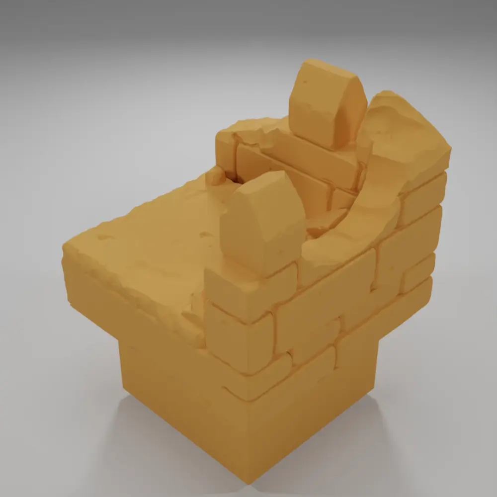 Ruined Rampart Angle - Ramparts & Ruins - Dungeon Blocks
