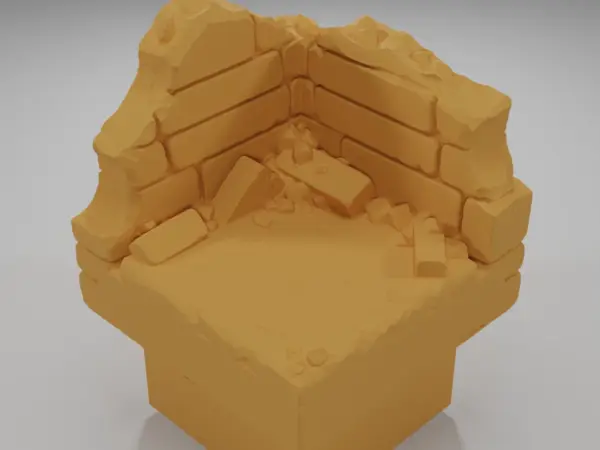 Ruined Tall Wall - Ramparts & Ruins - Dungeon Blocks