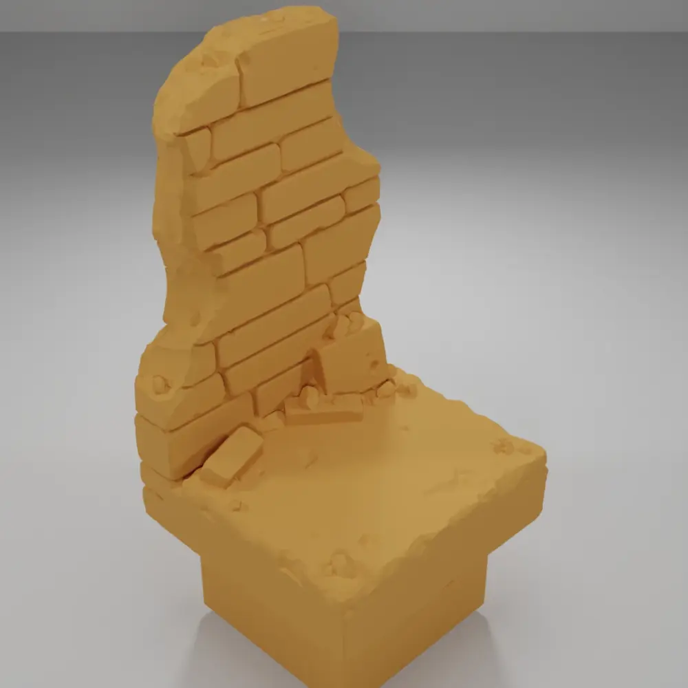 Ruined Tall Wall - Ramparts & Ruins - Dungeon Blocks