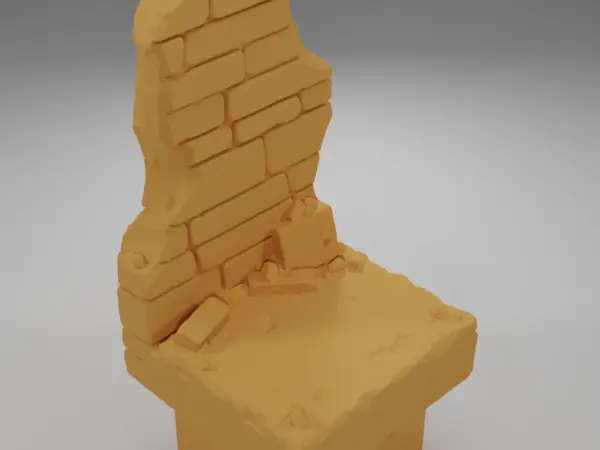 Ruined Tall Wall - Ramparts & Ruins - Dungeon Blocks