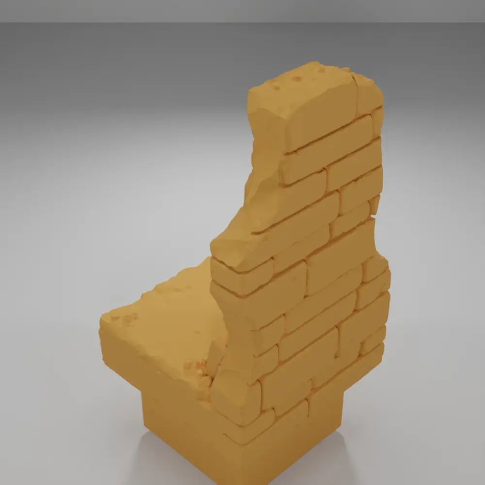 Ruined Tall Wall - Ramparts & Ruins - Dungeon Blocks