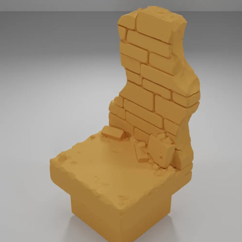 Ruined Tall Wall - Ramparts & Ruins - Dungeon Blocks
