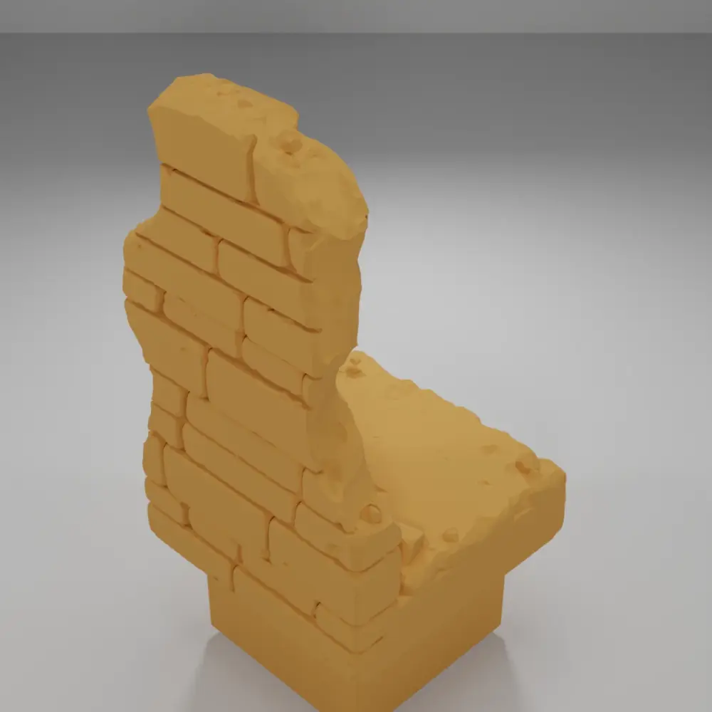 Ruined Tall Wall - Ramparts & Ruins - Dungeon Blocks