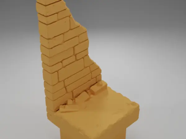 Ruined Tall Wall Left Side - Ramparts & Ruins - Dungeon Blocks