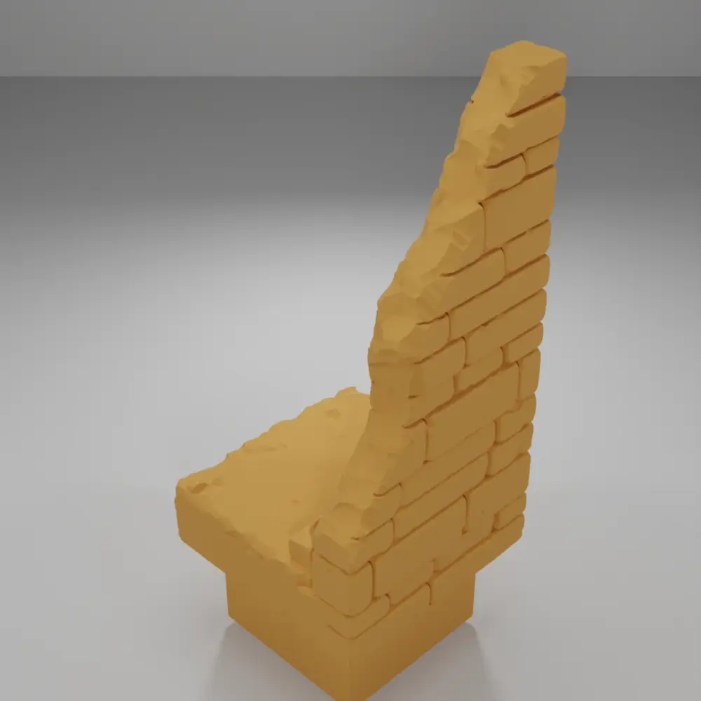 Ruined Tall Wall Right Side - Ramparts & Ruins - Dungeon Blocks