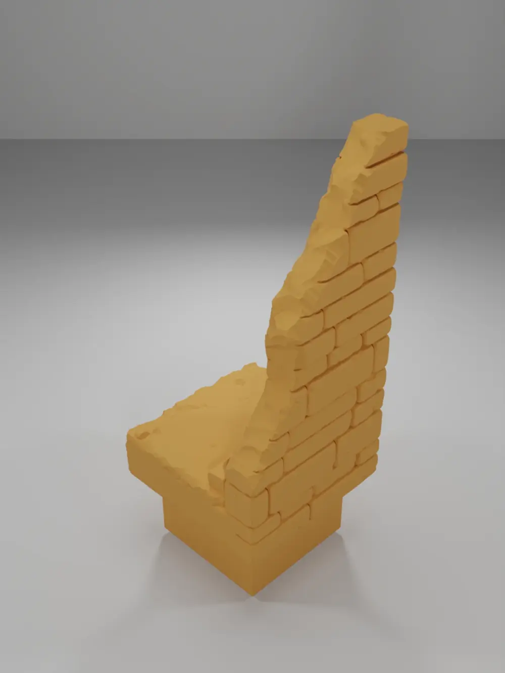 Ruined Tall Wall Right Side - Ramparts & Ruins - Dungeon Blocks