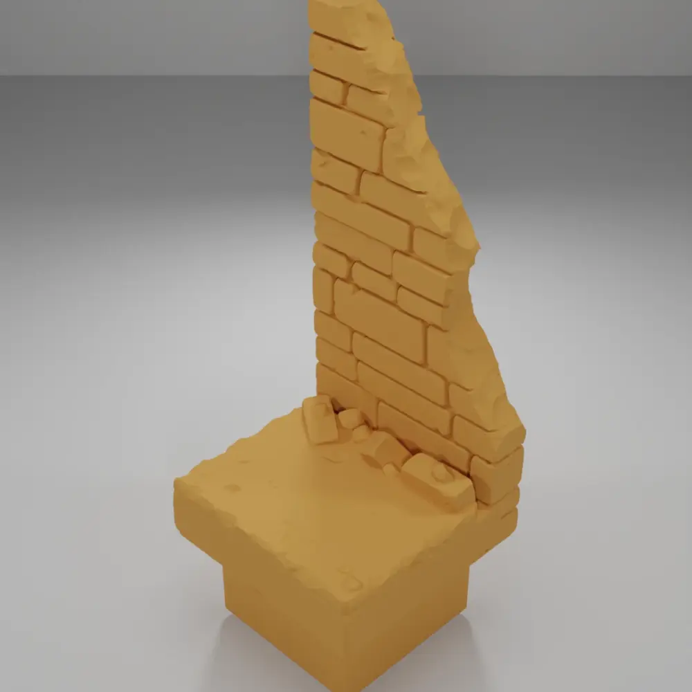 Ruined Tall Wall Right Side - Ramparts & Ruins - Dungeon Blocks