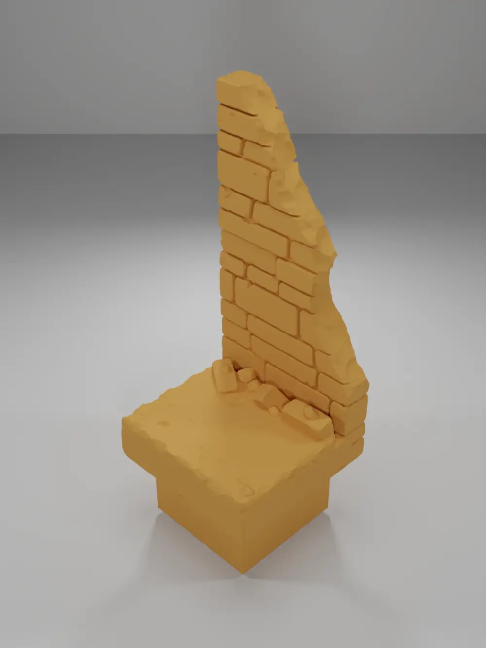Ruined Tall Wall Right Side - Ramparts & Ruins - Dungeon Blocks