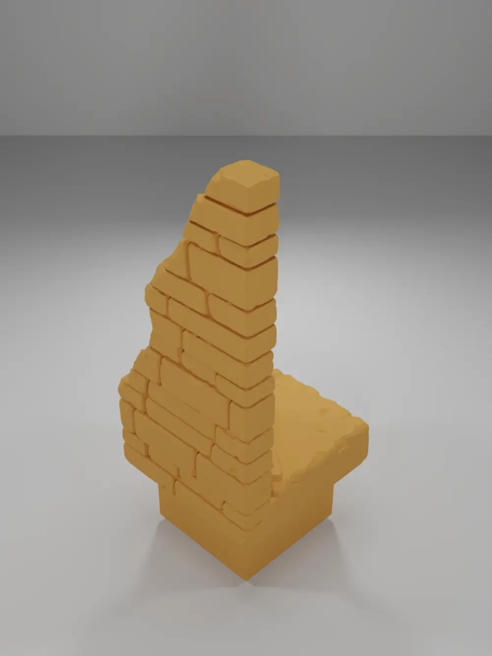Ruined Tall Wall Right Side - Ramparts & Ruins - Dungeon Blocks