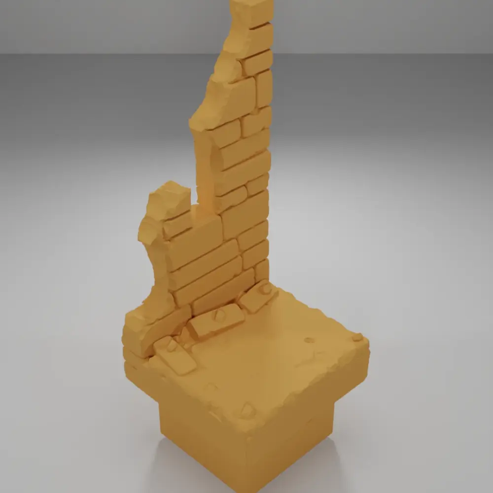 Ruined Tall Wall Left Side - Ramparts & Ruins - Dungeon Blocks