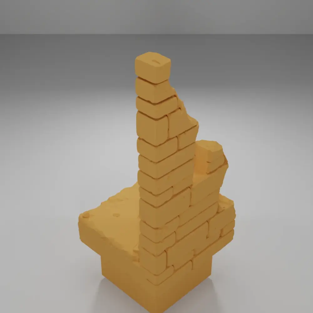 Ruined Tall Wall Left Side - Ramparts & Ruins - Dungeon Blocks
