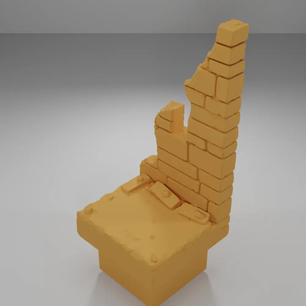 Ruined Tall Wall Left Side - Ramparts & Ruins - Dungeon Blocks