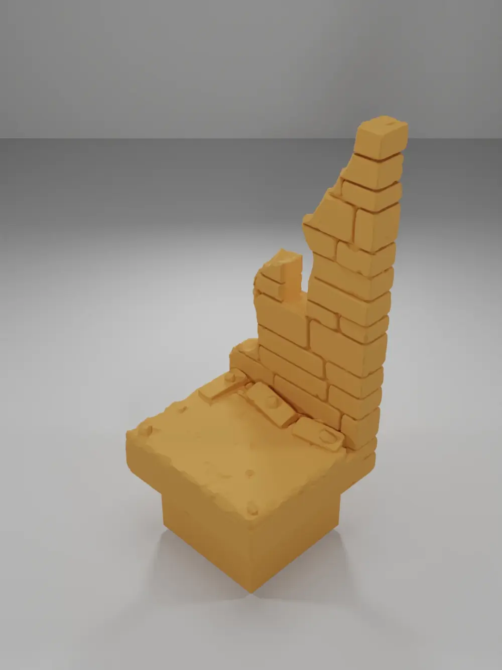 Ruined Tall Wall Left Side - Ramparts & Ruins - Dungeon Blocks
