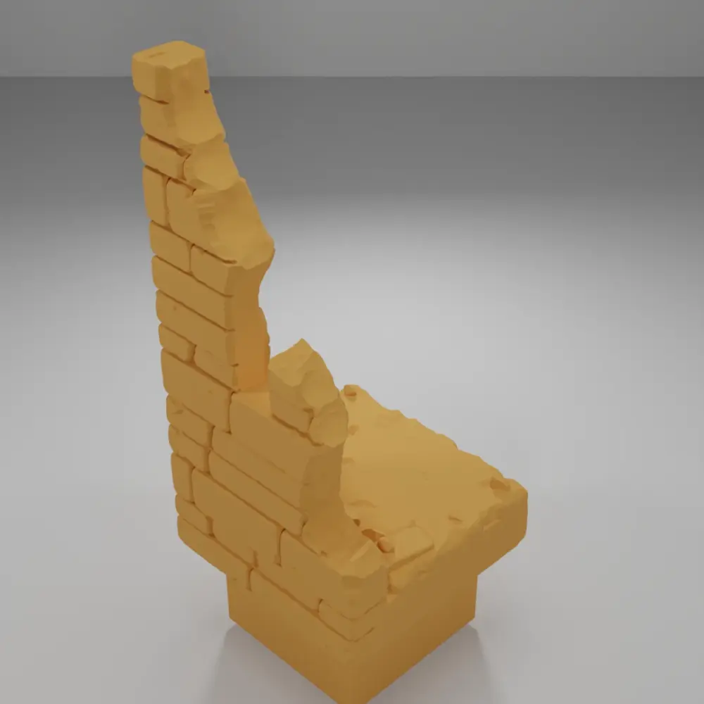 Ruined Tall Wall Left Side - Ramparts & Ruins - Dungeon Blocks