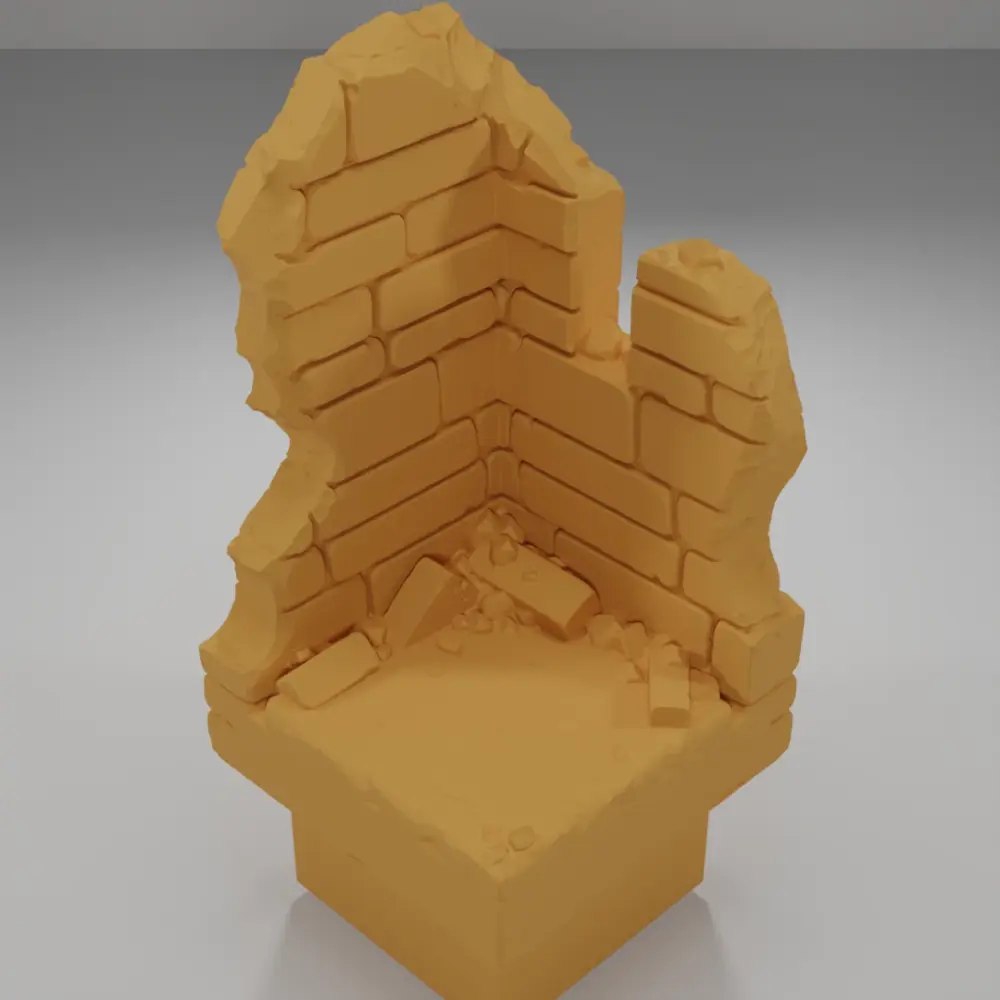 Ruined Tall Angle - Ramparts & Ruins - Dungeon Blocks