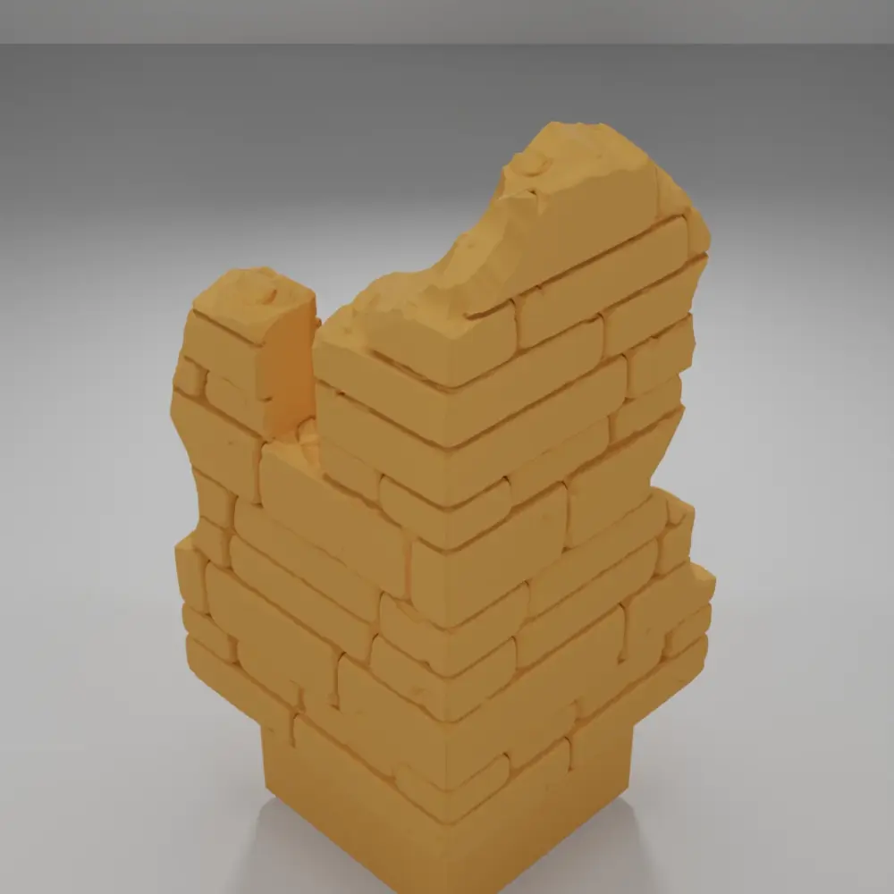 Ruined Tall Angle - Ramparts & Ruins - Dungeon Blocks