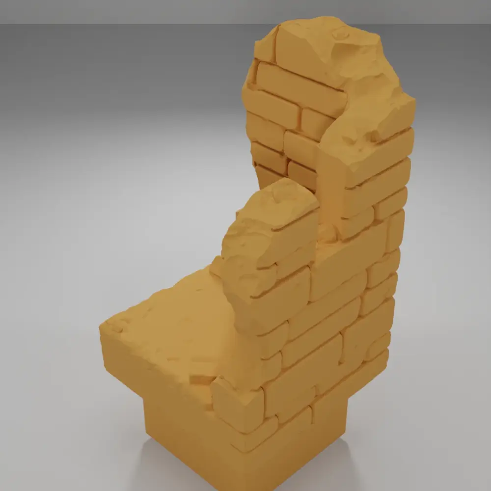 Ruined Tall Angle - Ramparts & Ruins - Dungeon Blocks