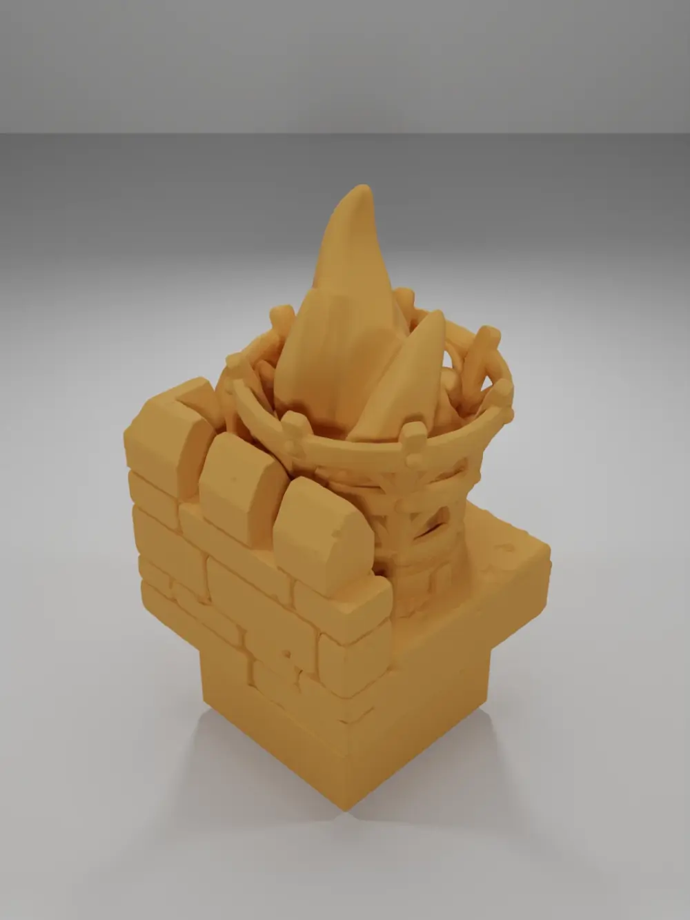 Angle Rampart Lit Brazier - Ramparts & Ruins - Dungeon Blocks