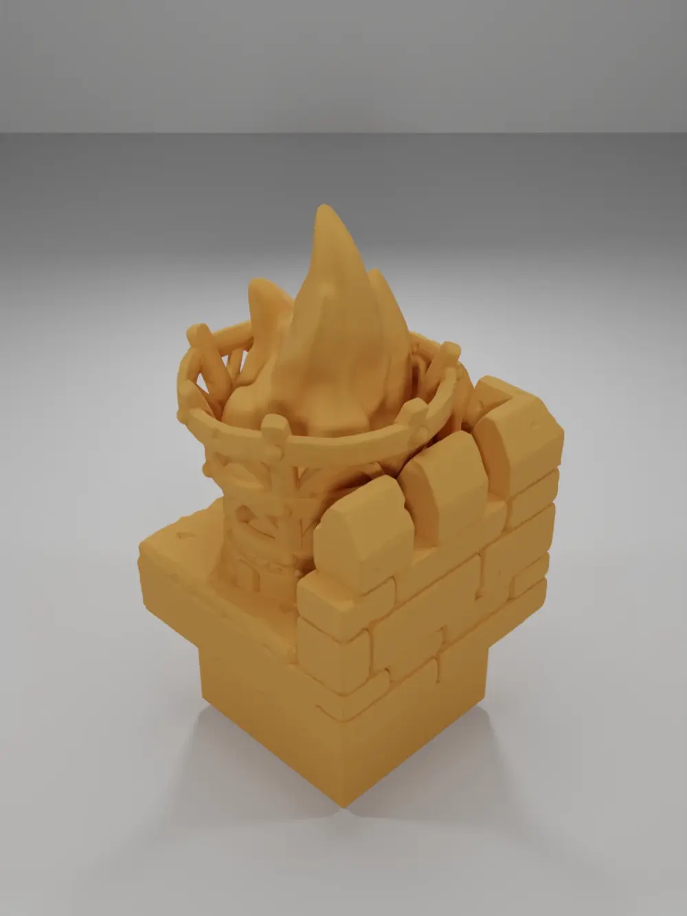 Angle Rampart Lit Brazier - Ramparts & Ruins - Dungeon Blocks