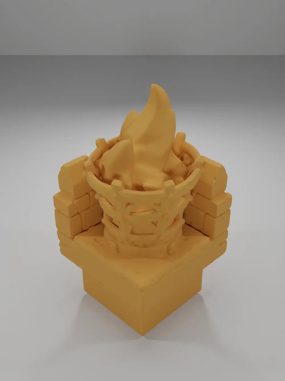 Angle Rampart Lit Brazier - Ramparts & Ruins - Dungeon Blocks