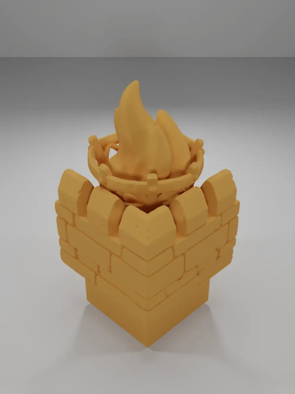 Angle Rampart Lit Brazier - Ramparts & Ruins - Dungeon Blocks