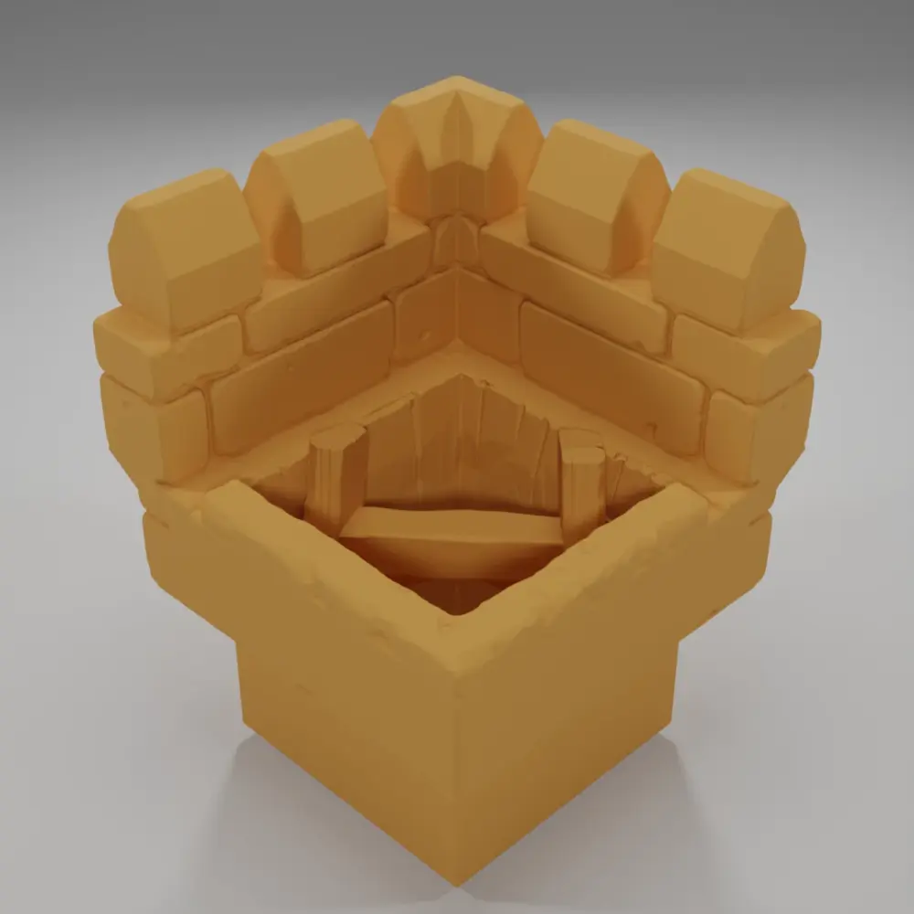 Advanced Ramparts Angle Ladder Down - Ramparts & Ruins - Dungeon Blocks