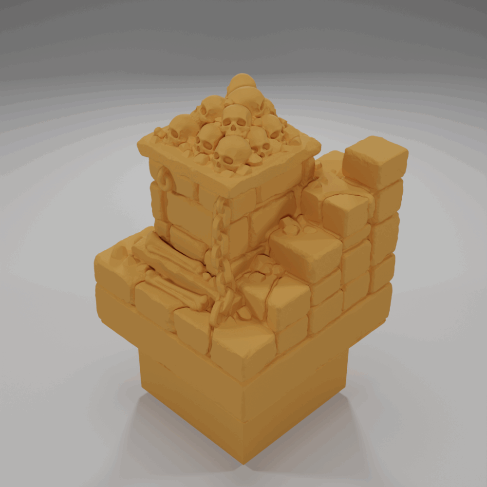 Stair Angle Skulls - The Ultimate Dungeon - Dungeon Blocks - UD-025-NL