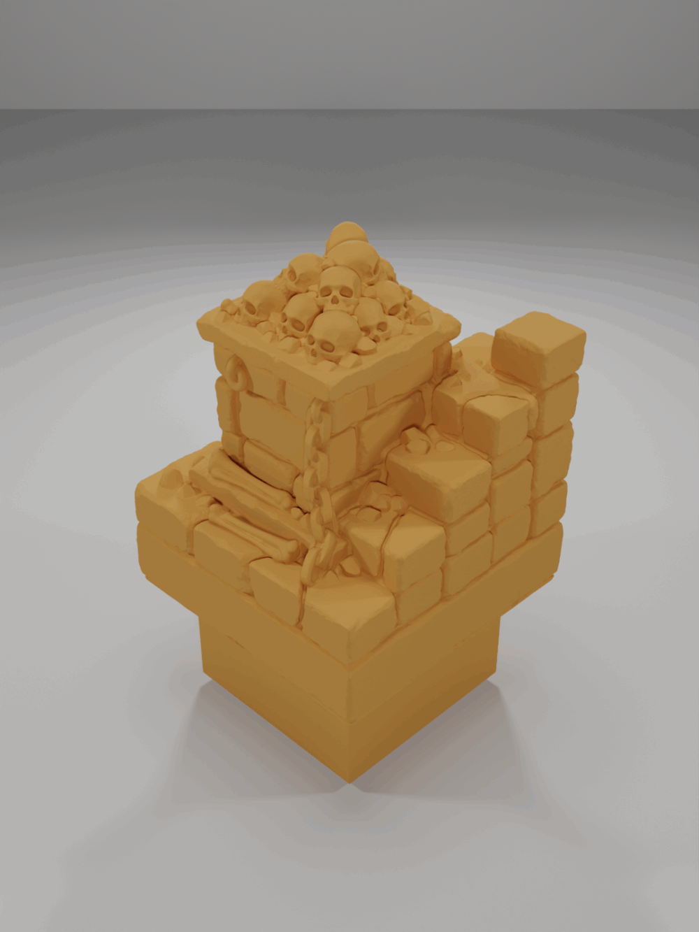 Stair Angle Skulls - The Ultimate Dungeon - Dungeon Blocks - UD-025-NL
