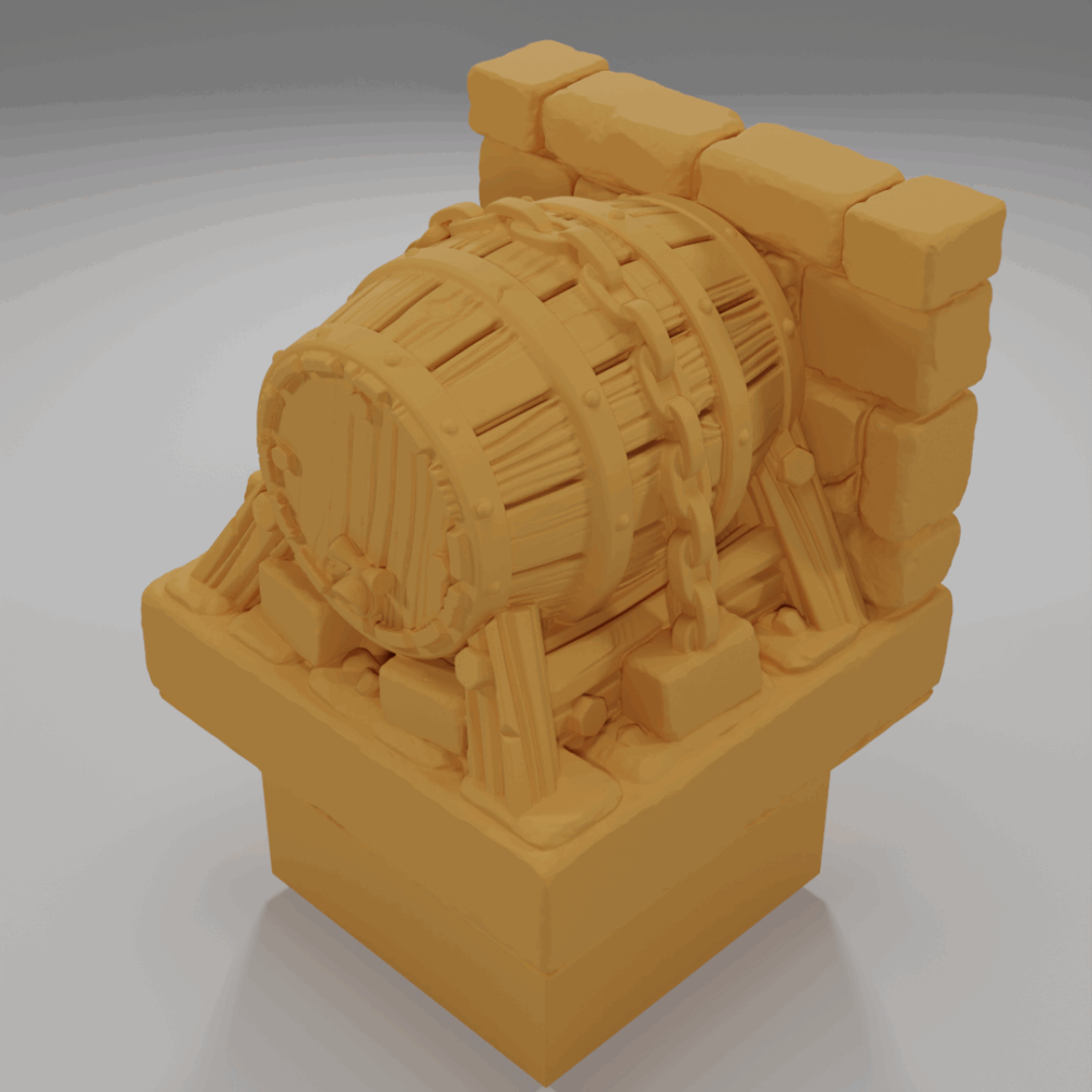Wall Barrel - The Ultimate Dungeon - Dungeon Blocks - UD-034-NL